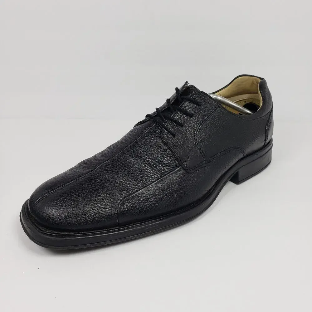 Studio Belvedere Bay Bridge Mens Sz 15 D Black Pebble Leather Oxford Formal Shoe